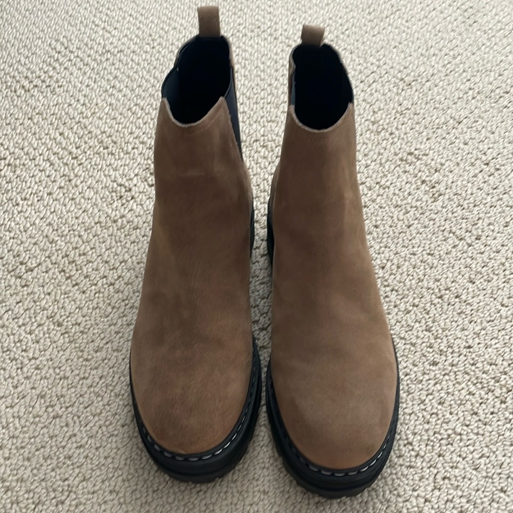 Marc Fisher Tan Suede Chelsea Boots